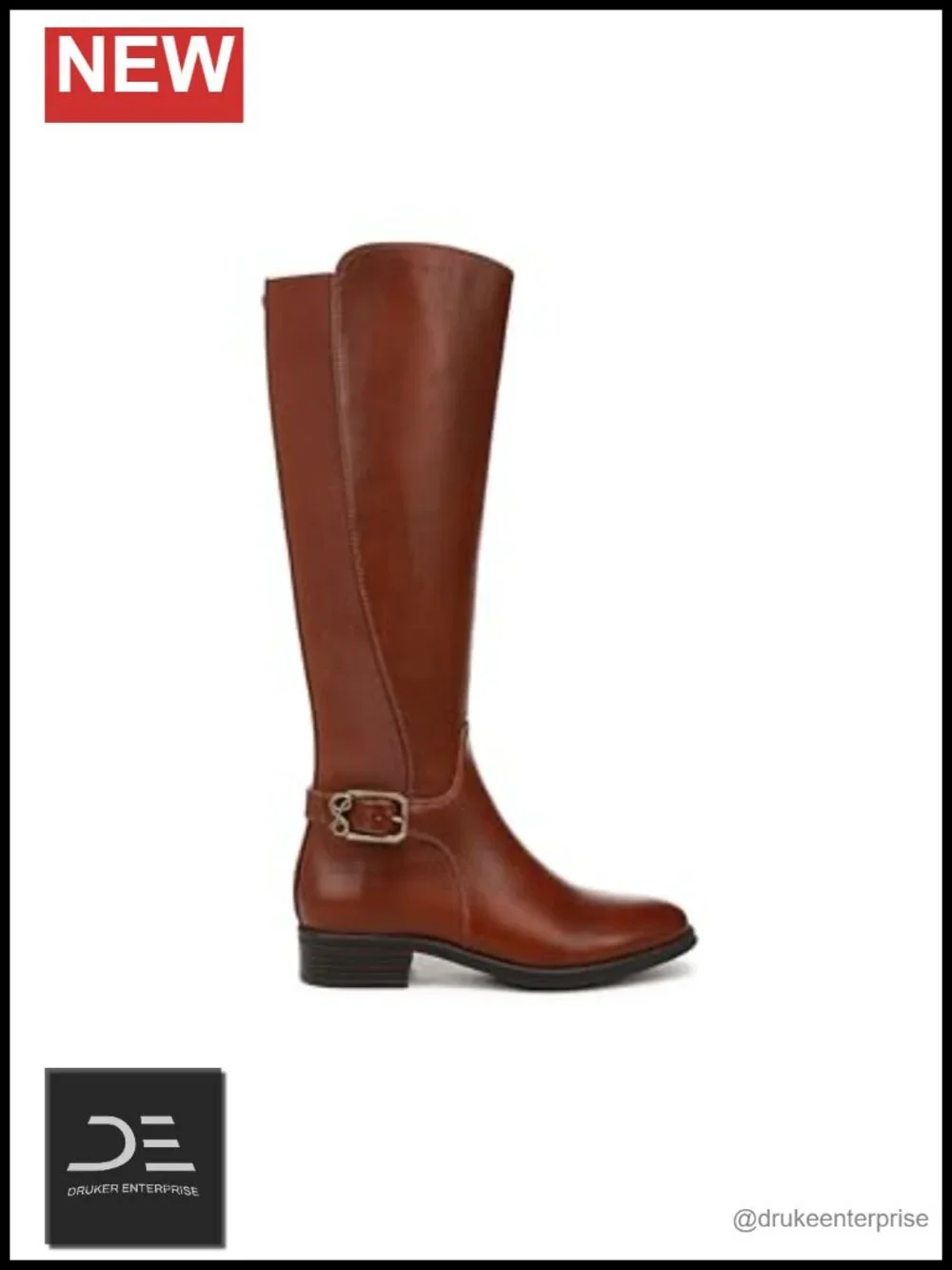Over-the-Knee Riding Boots with Buckle Detail